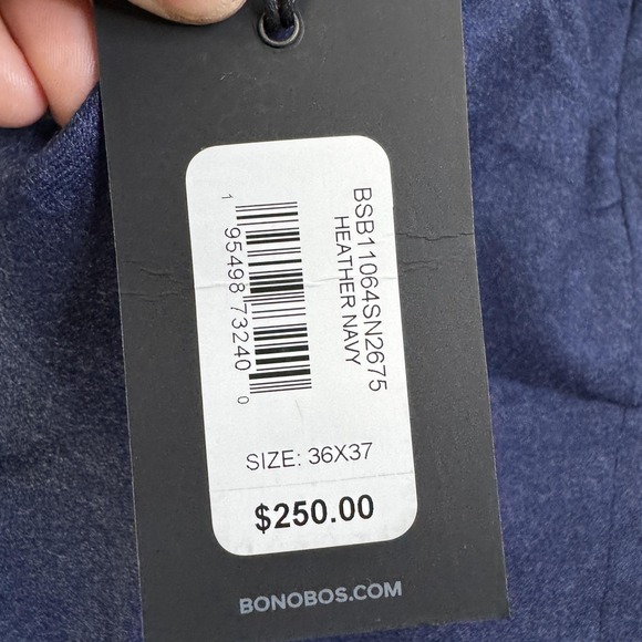 Bonobos Pants Mens 36x37 Heather Navy Slim Fit Italian Wool Dress Trousers‎ - Picture 13 of 16